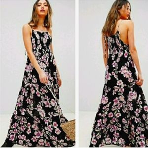 Free people floral maxi sundress sleeveless dress